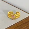 Caja Misteriosa en Vivo Oro Vintage Retro Anillo Abierto Completamente de Diamantes Circonita Esmalte Gota de Aceite Anillo Personalizado
