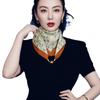 Lenço de seda com fivela magnética, cachecol quadrado feminino, outono e inverno, nova chegada, pingente preguiçoso, cachecol de dupla face, cachecol fashion, estilo ocidental, proteção para o pescoço