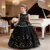 Vestido de lentejuelas para niñas transfronterizo europeo y americano, elegante vestido de lunares ondulados para niñas, vestido de princesa largo Ponte en stock 8020