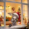Festival de Navidad Estilo Múltiple Animales de Dibujos Animados Trineo Pegatinas para Ventana Vidrio de Escaparate Puerta de Vidrio Decoración del Hogar Pegatinas Electrostáticas para Vidrio