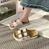 Pantuflas Birkenstock Estilo Francés para Mujer, Nuevo Modelo Verano 2025, Impresionantes Pantuflas Frescas Estilo Hada, Sandalias de Punta Abierta con Suela Gruesa y Pedrería