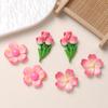 Accesorios de resina DIY de dibujos animados tulipán loto pegamento de crema pinza para el pelo hecha a mano funda para teléfono móvil hebilla de zapato accesorios