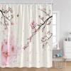 Cortina de Chuveiro Flor de Cerejeira Rosa Estilo Japonês Planta Floral Aliexpress Dropshipping Amazon Estilo Flor de Cerejeira