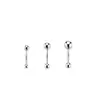 Aretes de Plata Pura 999 para Hombres y Mujeres, Aretes de Perla Redonda Lisa Doble Cabeza, Elegantes y de Alta Gama, Aptos para Oídos Sensibles, Accesorios para Orejas de Plata Pura con Cierre de Rosca