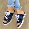 Deseo Chanclas Planas Nuevas de Amazon Verano Mezclilla con Cordones Casual Talla Sandalias para Mujer