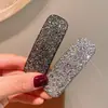 Presilha de Cabelo Geométrica de Cristal Strass da Moda Coreana e Japonesa, Presilha Personalizada para Franja, Simples Presilha Bb, Presilha Lateral Brilhante para Mulheres