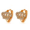 Versión coreana de pendientes de corona de circón microincrustado más vendidos pendientes de lujo pendientes de corona en forma de corazón pendientes