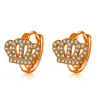 Estilo Coreano Venda Quente Microincrustado Zircônia Coroa Brinco Stud Brincos de Coroa Coração de Luxo Brincos de Coroa Brincos Brincos