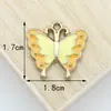 Accesorios DIY Moda Aleación Gotas Polvo de Cebolla Doble Color Colgante de Mariposa Pulsera Aretes Colgante Pequeño Llavero