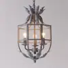 Lámpara de araña de hierro antiguo estilo country americano transfronteriza para sala de estar, comedor, pasillo, entrada, iluminación de lujo ligero para el hogar