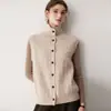 Chaleco de Cachemira para Mujer Cuello Alto Tejido de Cable Sin Mangas Cárdigan Otoño Invierno Nuevo Estilo Solapa de Punto de Cable Sin Mangas Cárdigan Cálido de Punto