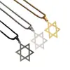 Colar Cruzado Europeu e Americano Simples Brilhante Vazado Estrela de Seis Pontas Pingente Personalizado Corrente de Casal Tendência Elio Colar Atacado