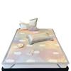 Colchoneta de seda de hielo de tres piezas, caricatura linda, lavable a máquina, colchoneta plana antideslizante plegable de 2 m para dormitorio, aire acondicionado, colchoneta suave de 1.2 metros
