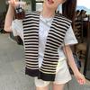 Chal Pequeño Rayado Versátil Estilo Coreano para Mujer Verano Habitación con Aire Acondicionado Fino Pequeño Artículo Versátil Camisa de Moda Exterior Bufanda