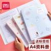 Deli 72493 libro de datos 30 páginas/40 páginas/60 páginas carpeta bolsa de inserción transparente porta hojas de examen bolsa de inserción estudiantes