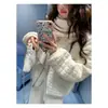 Chaqueta de Algodón Rellena con Patrón Cuadrado Otoño Invierno Estilo Corto Cuadrado Moda Petite Ropa Ligera de Algodón Acolchada Holgada Abrigo para Mujer