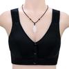 Ropa interior de hebilla delantera para mediana edad y ancianas, nueva para mujer, de algodón suave, talla grande, brillante, sujetador chaleco inalámbrico para mujer