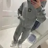 Conjunto de Moletom com Capuz de Manga Longa Moda Tendência de Marca Outono e Inverno Bordado Jaqueta Versátil Casual Masculina Tendência