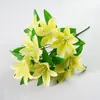 10 lirios artificiales, perfectos para decoraciones de bodas, arreglos festivos y decoración del hogar/sala de estar; venta al por mayor desde la fábrica de origen