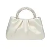 Moda Estilo Coreano Chica Bolso Pequeño de Mano Tejido con Perlas Mujer 2027 Nuevo Plegado Hombro Único Cruzado Bolso Nube