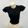 Camiseta Esportiva Modal Ombro Direito Americano Feminina Nude Textura Elástica Cintura Básica Gola Redonda Top Sexy