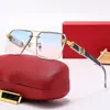 Gafas de Sol sin Marco con Borde Cortado y Patillas Florales, Protección Solar, Protección UV, Gafas para Conducir, Gafas de Sol Modernas y Versátiles