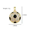 Cobre Ouro VerdadeiroDourado Diamante Completo Futebol Moda Comércio Exterior Transfronteiriço DIY Joias Cobre Zircônia Microincrustação Celebridade da Internet Versátil