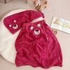 Set de Toallas de Oso Fresa, Toalla Facial Linda de Dibujos Animados, Toalla de Playa Gruesa Absorbente, Toalla de Terciopelo Coral, Juego de Dos Piezas de Toalla de Baño