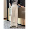 Calça social branca de corte solto estilo americano, de alta qualidade para homens, nova coleção de outono, calça longa casual de perna reta, versátil e com bom caimento.