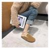 Zapatillas de Algodón Felpa para Casa y Maternidad, Zapatos Birkenstock de Suela Suave, Zapatillas de Medio Pie Peludas para Mujer para Usar Afuera, Nuevo Otoño e Invierno 2025