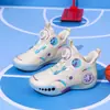 Zapatos de Baloncesto Transpirables de Malla para Niños, Zapatos Deportivos para Niños de Primavera, Zapatos de Correr con Botón Giratorio, Zapatos Casuales de Moda