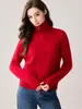 Suéter de punto jacquard 100% cachemir con cuello y media cremallera, estilo otoño/invierno, engrosado para abrigar, corte holgado, capa base versátil