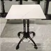 Mesa de Comedor Exterior Francesa de Pizarra Mármol con Borde de Acero Inoxidable Mesas y Sillas para Restaurante Occidental Tienda de Té con Leche Cafetería