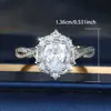 Anel Oval de Diamante Mais Vendido Design de Nicho Anel de Luxo Leve de Alta Qualidade