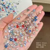 Venda Quente Transfronteiriça Pedrarias para Unhas de Cor Mista e Formato Irregular Bling Retangular Coração Torto Pedrarias com Glitter Decorações para Unhas de Celebridade da Internet Atacado