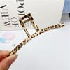 Pinza Grande de Metal con Estampado de Leopardo Vintage Aleación Disco Pasador para el Cabello Parte Posterior de la Cabeza Pinza Metálica Tipo Tiburón Accesorios Elegantes para el Cabello