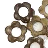 Café Escuro Natural Casca de Coco Peças Triangulares Dente de Cachorro Peças Quadradas Flores Feitas à Mão Peça de Botão Colar Acessórios para Joias DIY