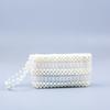 Nueva Tendencia de Moda Cristal Transparente Acrílico Blanco Cuentas Clutch Bolso de Mano Hecho a Mano Tejido con Cuentas Bolso para Teléfono Móvil