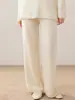 Novas Calças de Cashmere de Perna Larga para Mulheres, Cintura Alta, Engrossadas, Tricotadas, Com Caimento, Largas, Emagrecedoras, Adequadas para Outono e Inverno, Calças Casuais para Roupas de Exterior