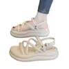 Sandalias de Piel Suave con Suelas Gruesas para Mujer, Uso Exterior de Verano, Sandalias Romanas Casuales de Suela Suave, Nuevo Estilo Versátil 2026 para Mujeres Embarazadas