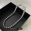 Collar de Perlas Estilo Ni Ni para Mujer, Cadena para Clavícula de Gargantilla de Perlas Retro de Gama Alta Gris Plateado Accesorio de Nicho