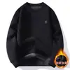 Directo de Fábrica Nuevo Suéter para Hombre de Cuello Redondo Otoño Invierno Plus Terciopelo Engrosado Cálido Casual Tejido de Punto Capa Base de Moda