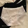 Bragas Jacquard de Algodón Puro para Mujer con Encaje Dulce, Antibacterianas 10A, Entrepierna de Algodón Puro para Bebé Clase A, Bragas de Cintura Media que se Ajustan a las Caderas