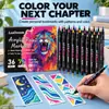 Set de marcadores acrílicos de doble punta de 72 colores, resistente al agua, para pintura a mano y garabateo DIY, adecuado para estudiantes y entusiastas del arte