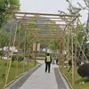 Construção de atividade de mercado exposição estrutura de bambu barraca de bambu galpão de bambu guarita de bambu estande produção instalação vara de bambu haste
