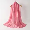 Bufanda Nueva de Gasa de Algodón Rayas de Color Degradado Pañuelo para la Cabeza Casual Versátil Bufanda Tie-Dye de Algodón Bufanda Larga de Algodón Tacto de Alta Gama