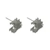 Pendientes Transfronterizos Estilo Frío Simple para Mujer Diseño de Nicho Pendientes Metálicos Joyería de Corona Plateada Irregular Venta al por Mayor