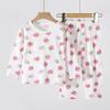 Ropa de Casa de Algodón de Verano de Manga Tres Cuartos para Niños y Niñas Primavera y Otoño Pura de Manga Larga Delgada Ropa Acondicionada para el Aire Pijamas y Pijamas para Bebé