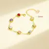 Pulseira de Cristal Multicolorido Natural Estilo Ins Tema Floresta Joias Femininas Cristal Doce Arco-Íris Contas Redondas Pulseira DIY Atacado