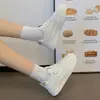 Zapatillas blancas, zapatillas deportivas para mujer, zapatillas para correr, suela gruesa estilo coreano, nuevo modelo de mujer 2026, parte superior de piel, transpirable, otoño ins
